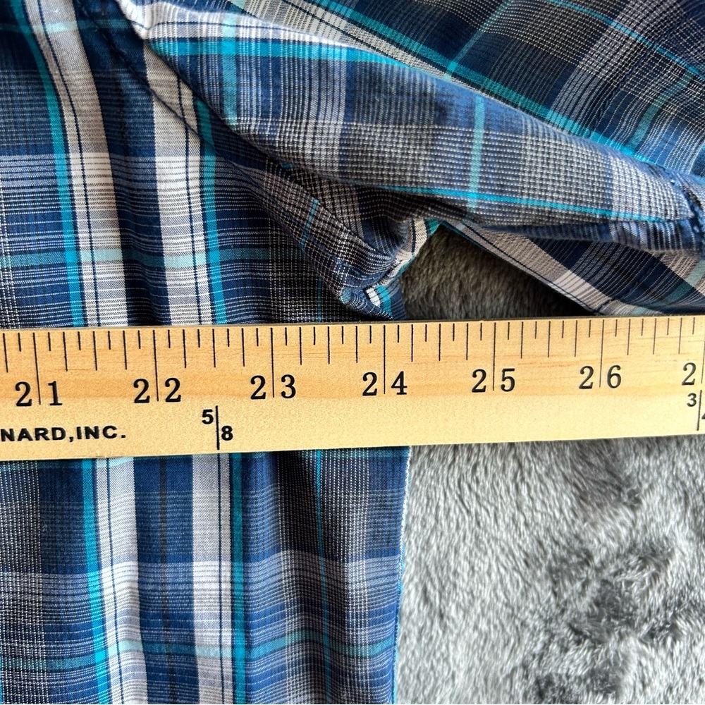 Outdoor Life Shirt Mens XL Blue Plaid Button Up Stretch Hiking Casual Relaxed - Picture 6 of 7